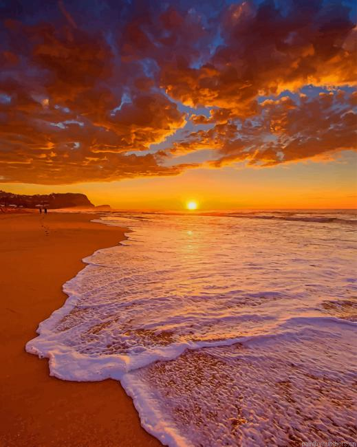 Sunset Beach Seascapes Painting By Numberss.png