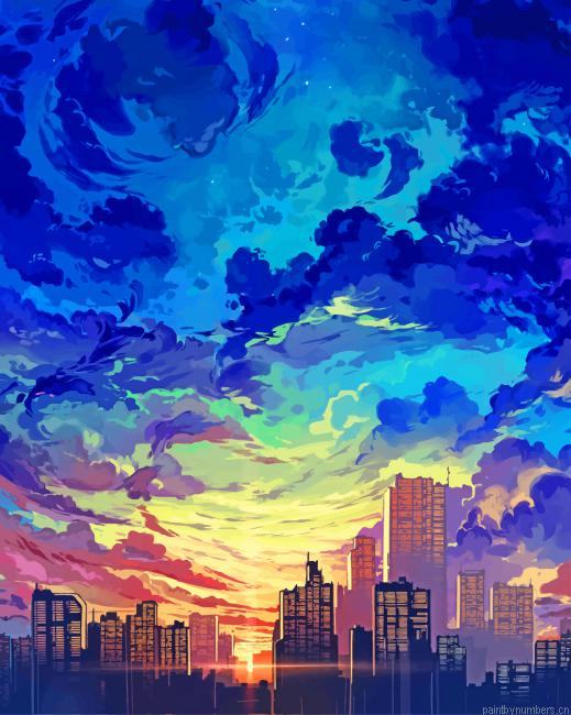 Sunset City View Painting By Numberss.png