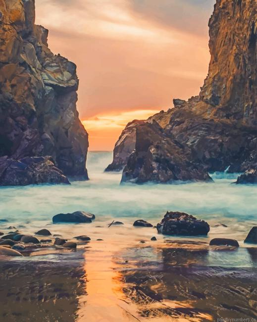Sunset In Beach Seascapes Painting By Numbers.png