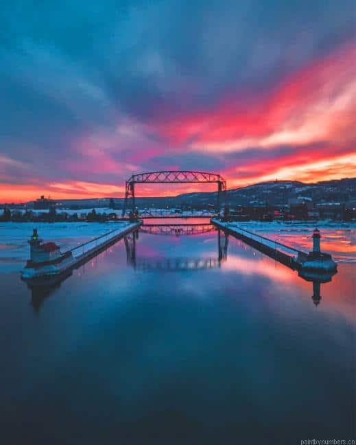 Sunset Lake Superior Duluth Painting By Numbers.png