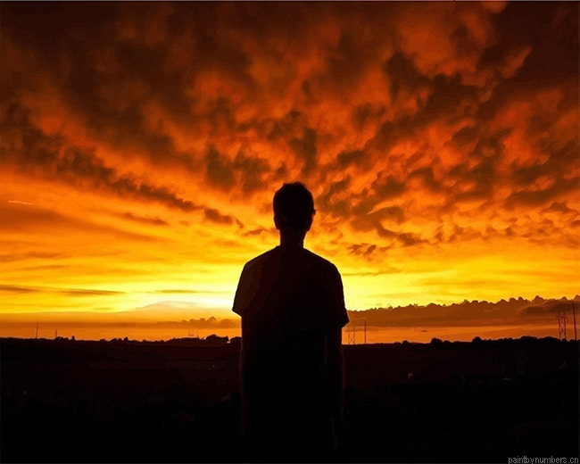 Sunset Man Silhouette Painting By Numberss.png