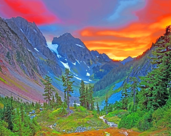 Sunset Over Swiss Alps Landscapes Painting By Numbers.png