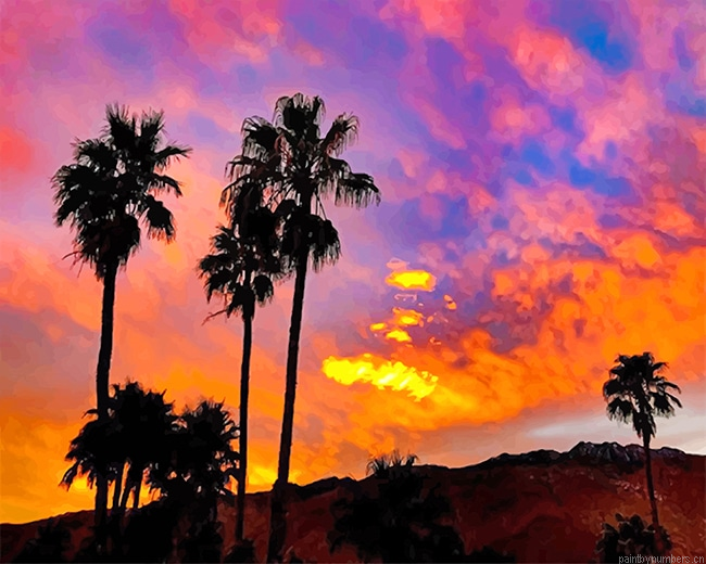 Sunset Palm Trees Painting By Numberss.png