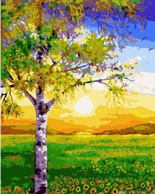 Sunset Spring Tree Painting By Numbers.png