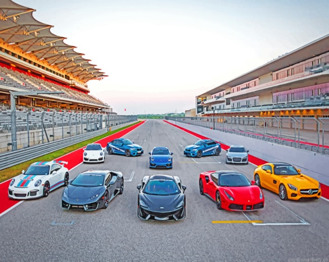 Super Cars Parked Painting By Numbers.png