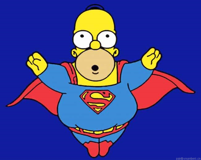 Super Homer Simpson Animations Painting By Numberss.png