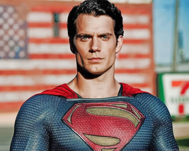 Super Man Henry Cavill Movies Painting By Numberss.png