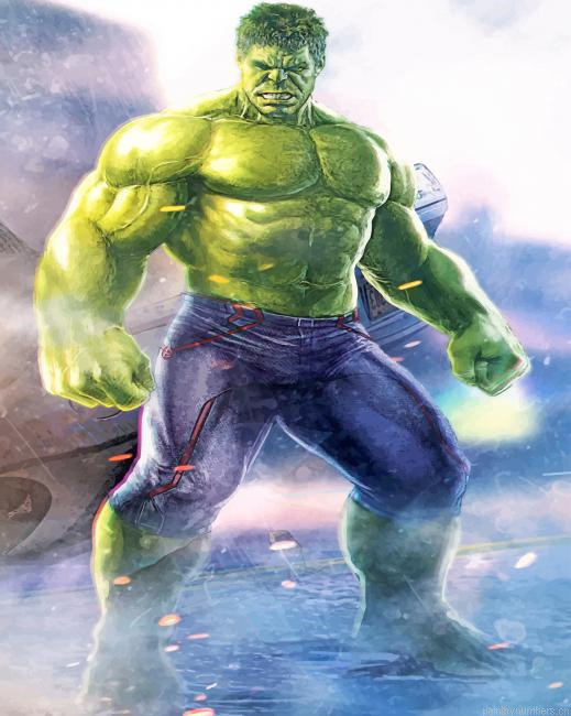 Superhero Hulk Painting By Numberss.png
