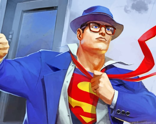 Superman Cartoon Painting By Numberss.png