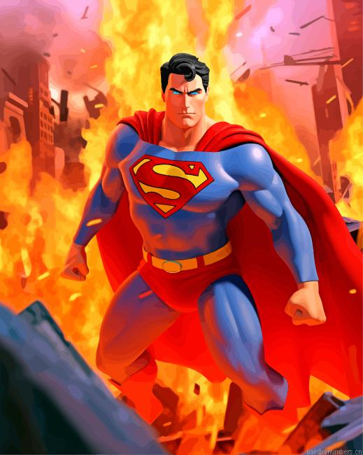 Superman Hero Painting By Numberss.png