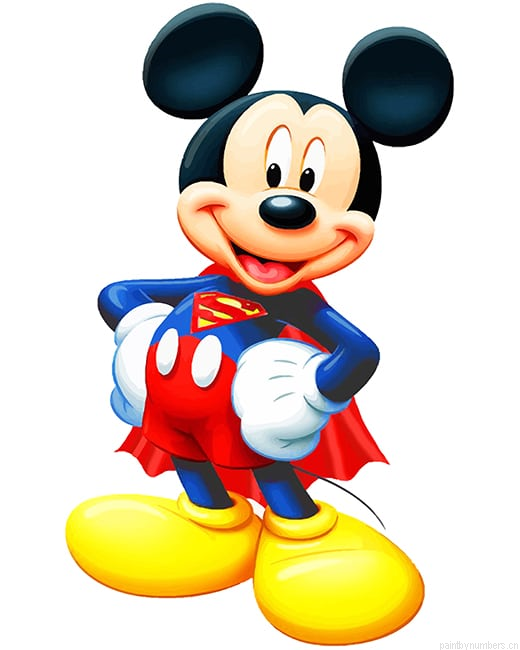 Superman Mickey Mouse Cartoons Painting By Numberss.png