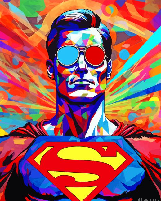 Superman Psychedelic Pop Art Painting By Numberss.png