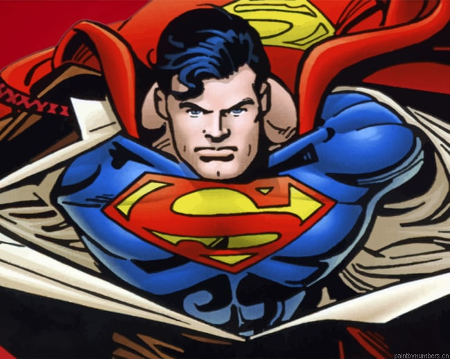 Superman Taking Off Shirt Cartoons Painting By Numberss.png