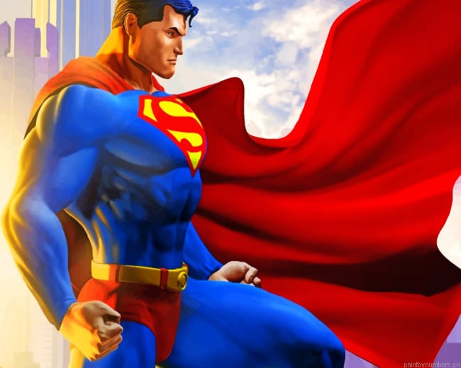 Superman The Hero Cartoons Painting By Numberss.png