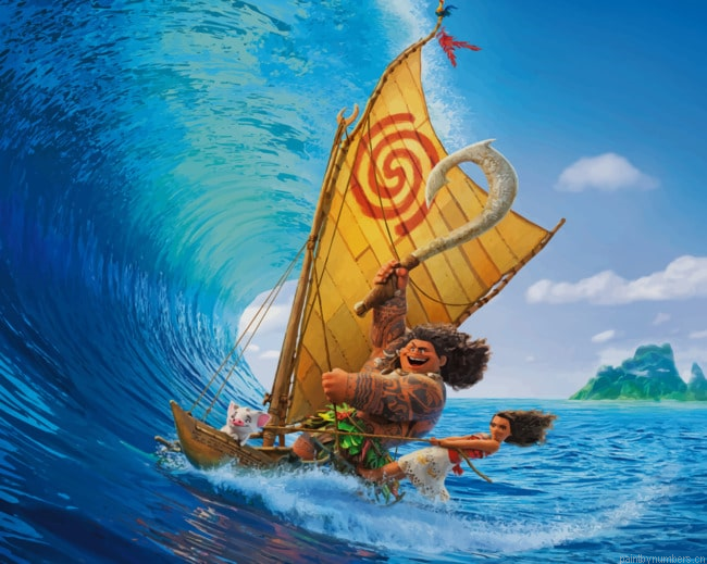 Surfing Waves Sea Moana Maui Animations Painting By Numberss.png