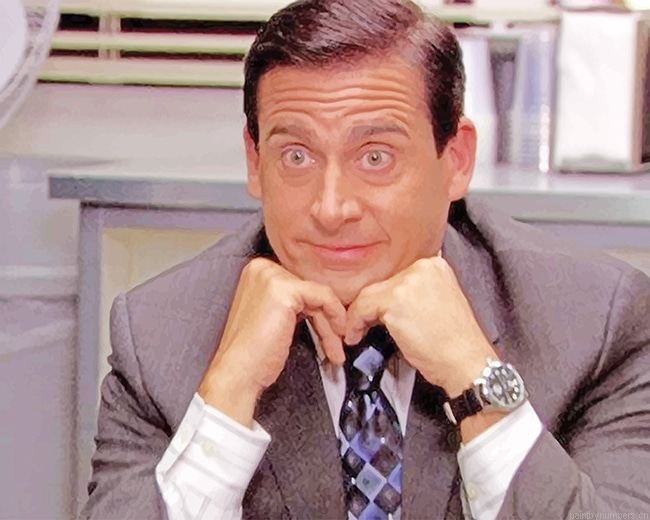 Surprised Face Michael Scott The Office Painting By Numberss.png