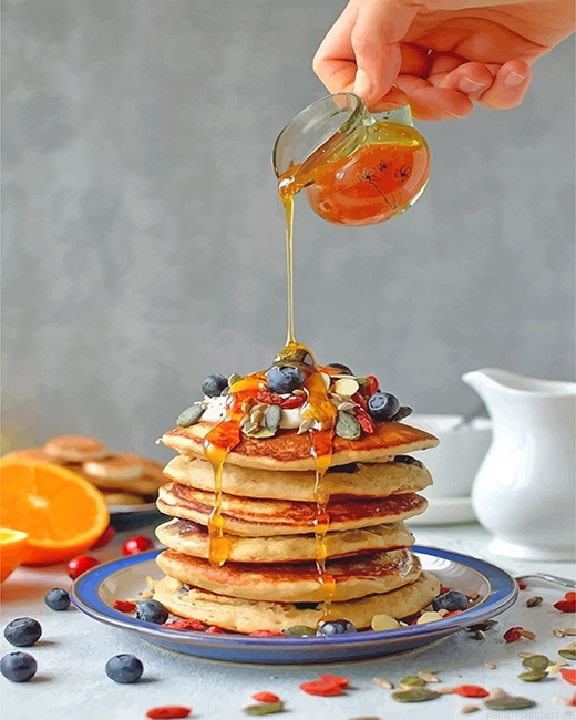 Sweet Pancake With Honey Food Painting By Numbers.png