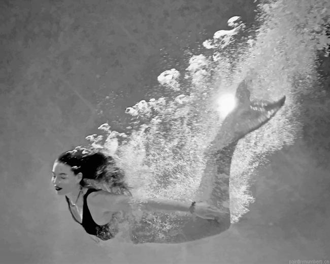Swimming Mermaid Girl Painting By Numberss.png