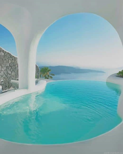 Swimming Pool In Greece Painting By Numberss.png