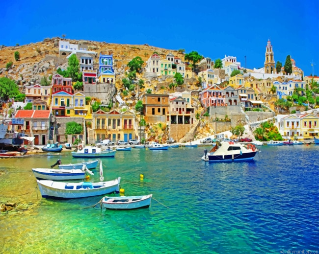 Symi Rhodes Island Greece Painting By Numbers.png