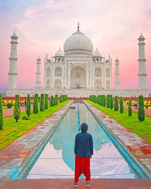 Taj Mahal During Sunset Buildings Painting By Numbers.png