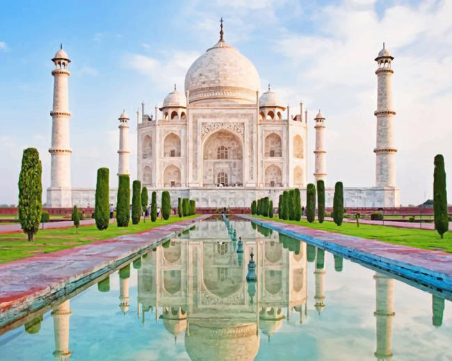 Taj Mahal India Buildings Painting By Numberss.png