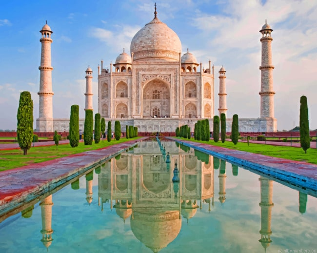 Taj Mahal India Mausoleum Buildings Painting By Numberss.png