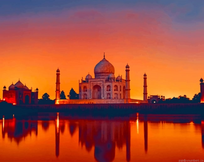 Taj Mahal India Sunset Painting By Numberss.png