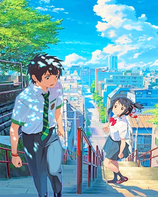 Taki And Mitsuha Your Name Painting By Numberss.png