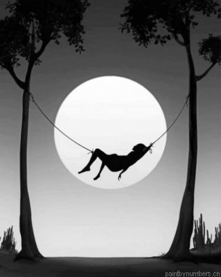 Talking To The Moon Silhouette Painting By Numbers.png