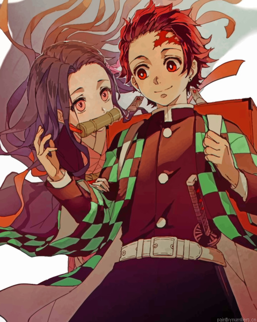 Tanjiro And Nezuko Painting By Numberss.png