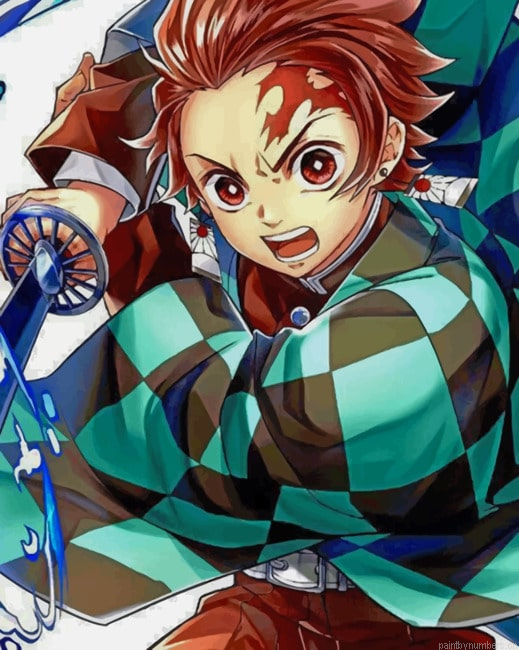 Tanjiro Kamado Demon Slayer Painting By Numberss.png
