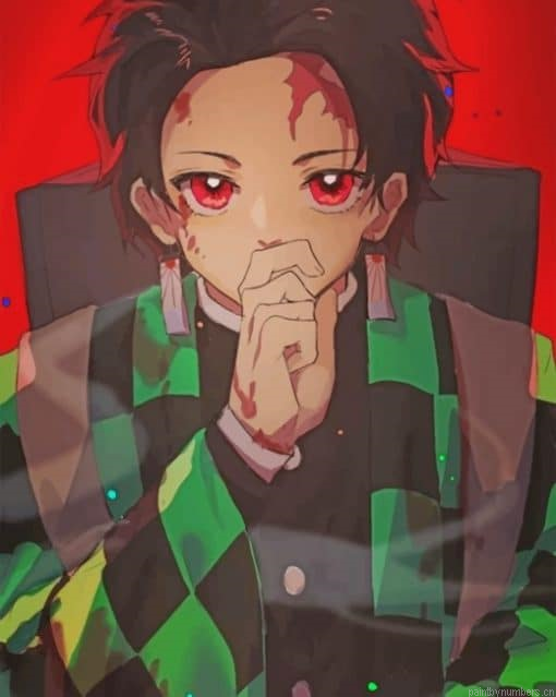 Tanjiro Kamado Kimetsu No Yaiba Painting By Numberss.png