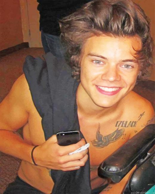 Tattooed Harry Styles Singers Painting By Numberss.png