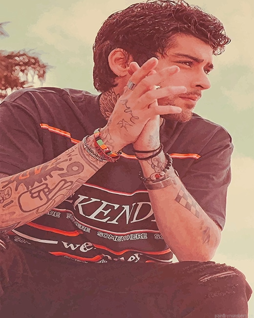 Tattooed Zayn Malik Singers Painting By Numbers.png