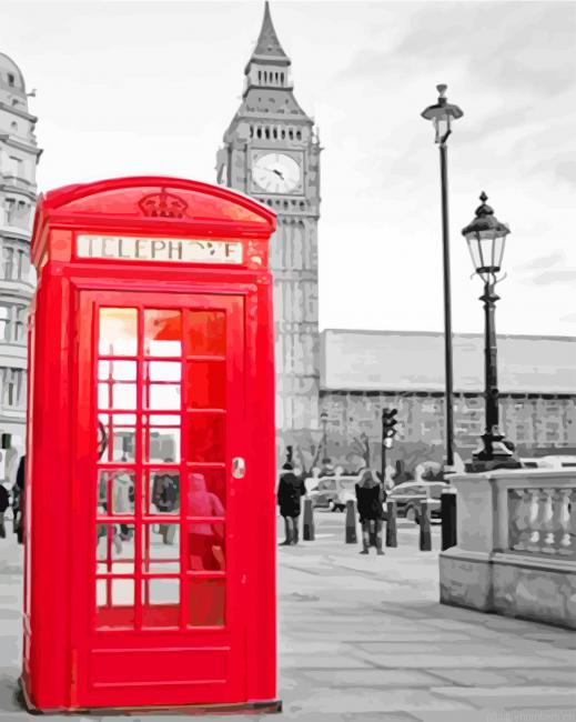 Telephone Booth In London Cities Painting By Numberss.png