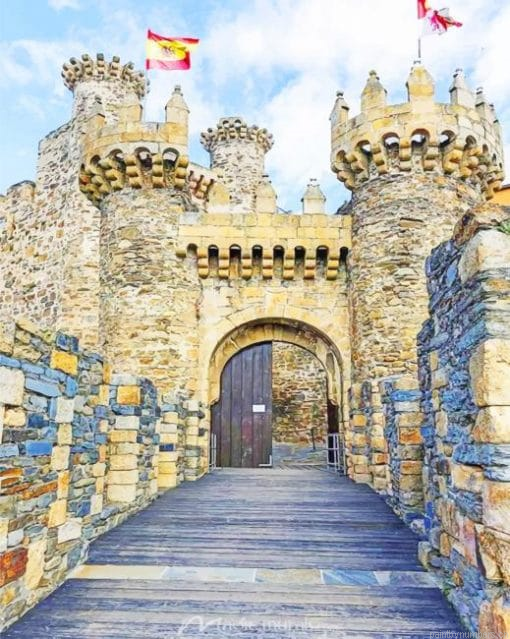 Templar Castle Of Ponferrada Spain Landmarks Painting By Numberss.png