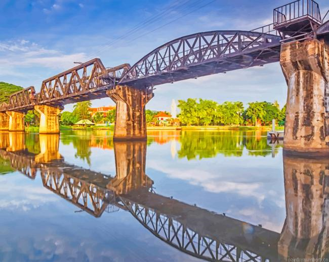 Thailand Kanchanaburi Bridge Painting By Numberss.png