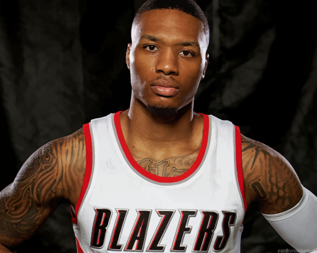 The Basketball Player Damian Lillard Painting By Numberss.png