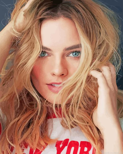 The Beautiful Margot Robbie Actors Painting By Numberss.png