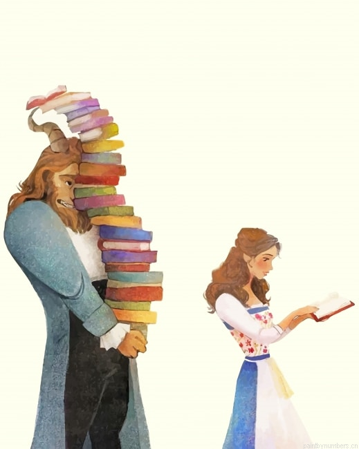 The Beauty And The Beast Reading Animations Painting By Numberss.png