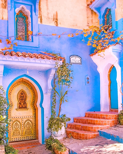 The Blue Pearl Morocco Cities Painting By Numberss.png