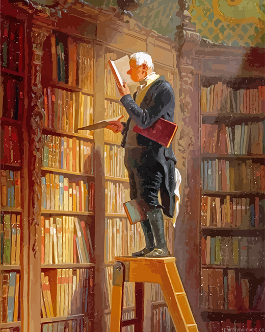 The Bookworm By Spitzweg Painting By Numberss.png