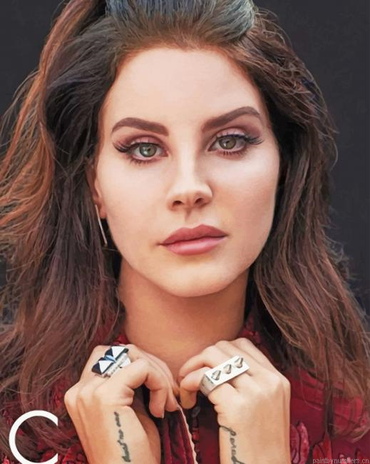 The Famous Singer Lana Del Rey Painting By Numberss.png