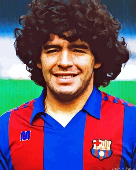 The Footballer Diego Maradona Painting By Numberss.png