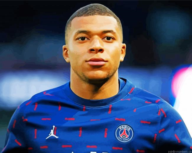 The French Footballer Kylian Mbappe Painting By Numberss.png
