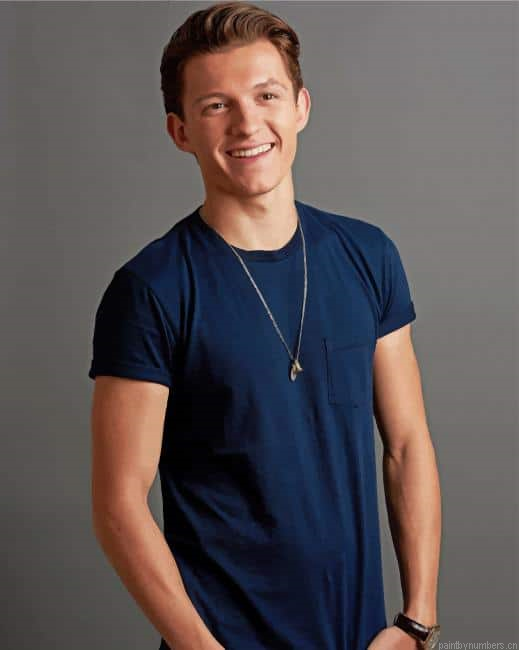 The Handsome Tom Holland Actors Painting By Numberss.png