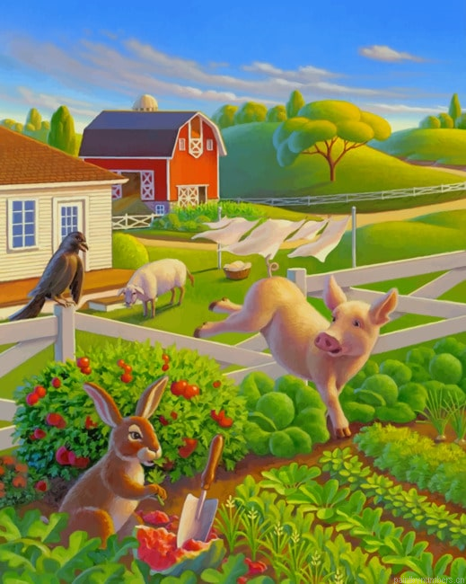 The Happy Farm Robin Moline Painting By Numberss.png