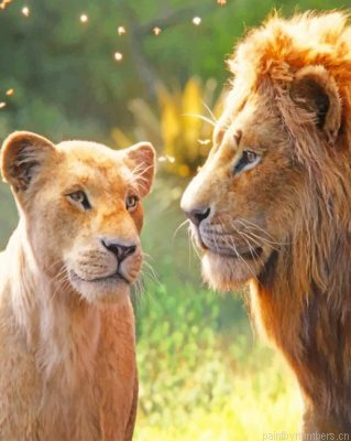 The Lion King And His Lioness Painting By Numbers.png
