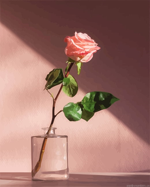 The Lonely Rose Flowers Painting By Numberss.png